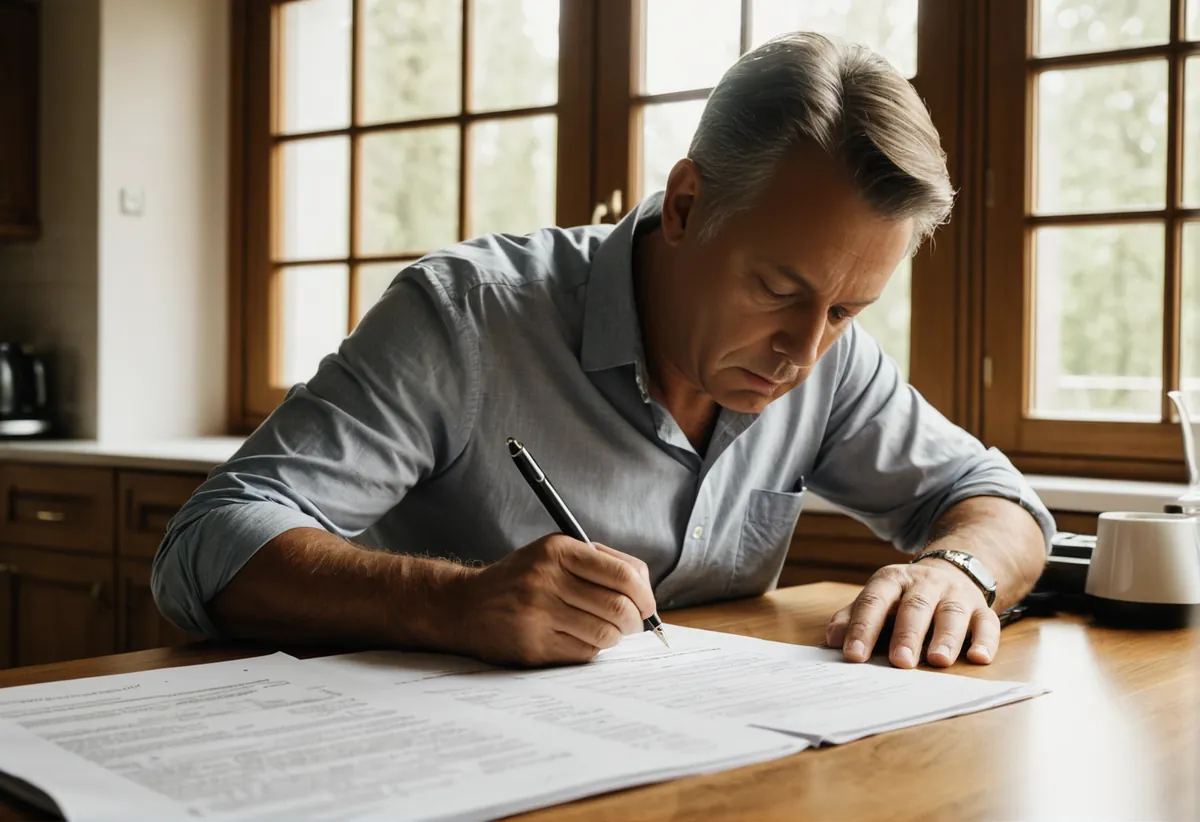 Dokumente und Formulare für eine Förderantragstellung auf einem Schreibtisch