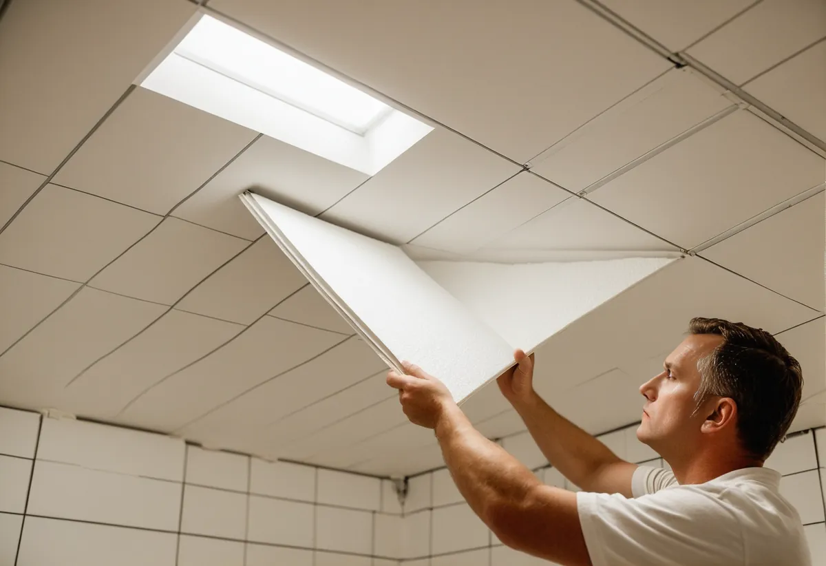 Kellerdecke mit angebrachten Mineralwolle-Dämmplatten