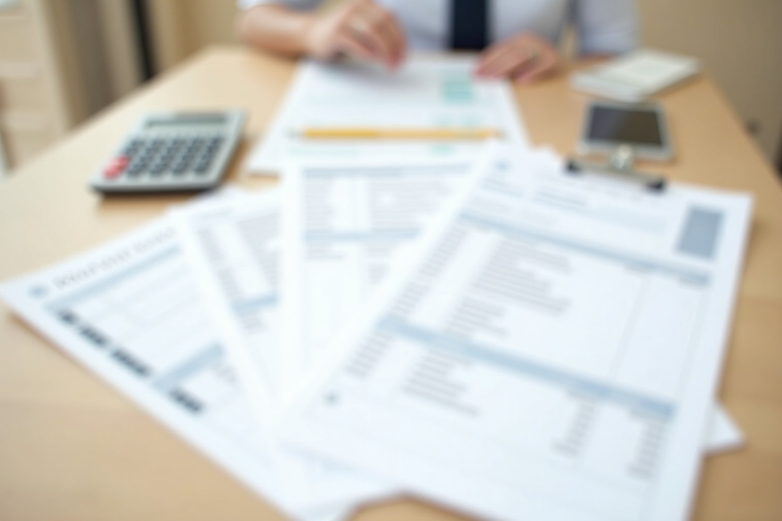 Person vergleicht zwei Handwerkerangebote am Schreibtisch